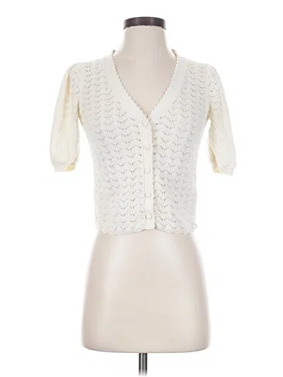 Pre-owned Wilfred Wool Cardigan Sweater In Ivory