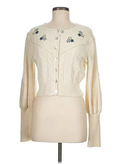 Pre-owned Wilfred Wool Cardigan Sweater In Ivory