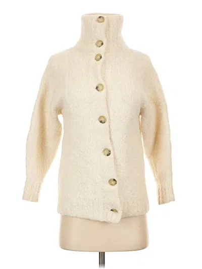 Pre-owned Wilfred Wool Cardigan Sweater In Ivory