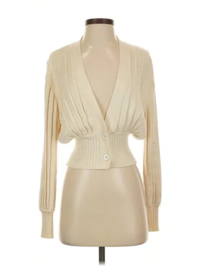 Pre-owned Wilfred Wool Cardigan Sweater In White