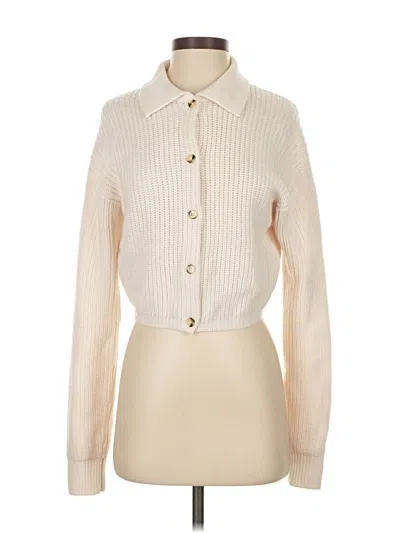 Pre-owned Wilfred Wool Cardigan Sweater In White