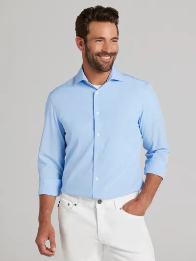 Wilke-rodriguez Big & Tall Men's Classic Fit 4-way Stretch Dress Shirt In Blue