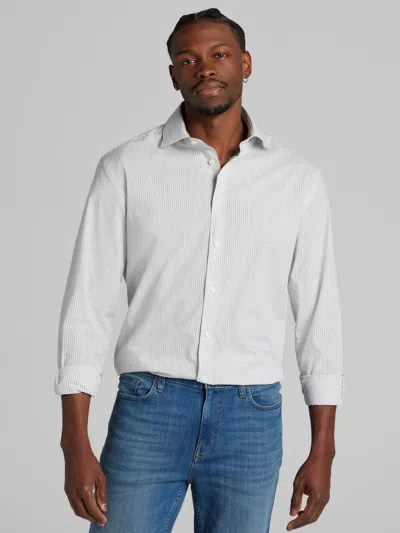 Wilke-rodriguez Big & Tall Men's Classic Fit Fine Line Stripe Dress Shirt In Blue