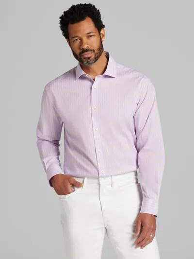 Wilke-rodriguez Big & Tall Men's Classic Fit Multi-stripe Dress Shirt In Purple
