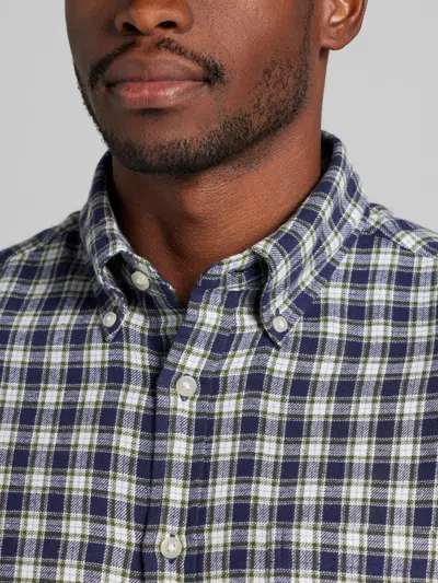 Wilke-rodriguez Big & Tall Men's Modern Fit Flannel Button Up Shirt In Blue