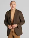 Wilke-rodriguez Big & Tall Men's Modern Fit Herringbone Jacket In Brown