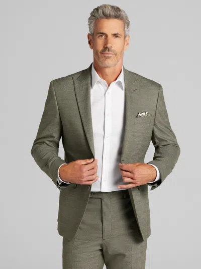 Wilke-rodriguez Big & Tall Men's Modern Fit Herringbone Suit In Green