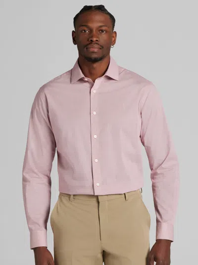 Wilke-rodriguez Big & Tall Men's Modern Fit Mini Check Dress Shirt In Pink