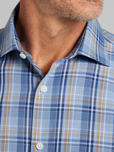Wilke-rodriguez Big & Tall Men's Modern Fit Plaid Button Up Shirt In Blue