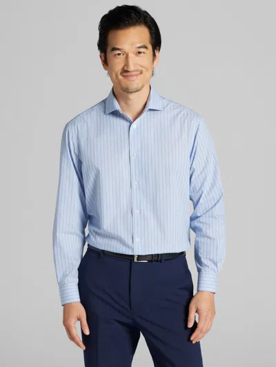 Wilke-rodriguez Big & Tall Men's Modern Fit Stripe Dress Shirt In Blue