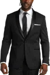 Wilke-rodriguez Big & Tall Men's Shawl Lapel Slim Fit Tuxedo In Black