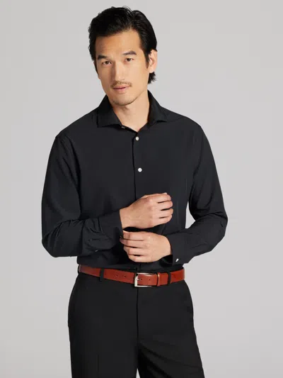 Wilke-rodriguez Big & Tall Men's Slim Fit 4-way Stretch Dress Shirt In Black