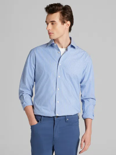 Wilke-rodriguez Big & Tall Men's Slim Fit Stripe Dress Shirt In Blue