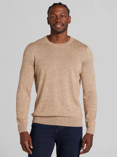 Wilke-rodriguez Marled Jersey Crewneck Sweater Camel - Size: Xl In White