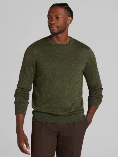 Wilke-rodriguez Marled Jersey Crewneck Sweater Olive - Size: Xl In Green