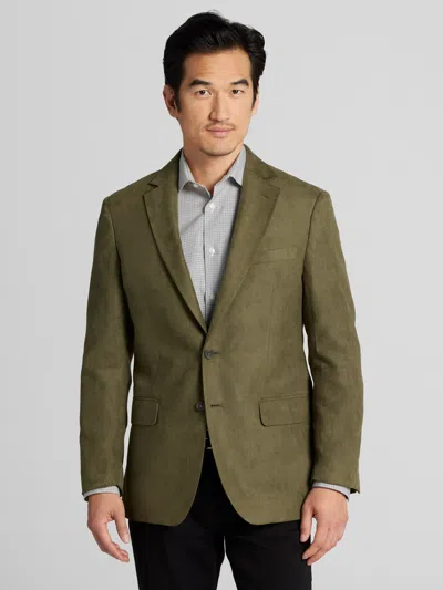 Wilke-rodriguez Modern Fit Faux Suede Sport Coat Olive - Size: 44 Short In Green