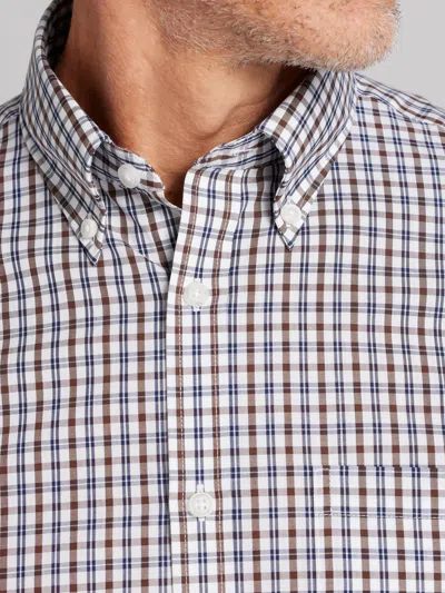 Wilke-rodriguez Modern Fit Plaid Button Up Shirt Camel - Size: Xl In Brown