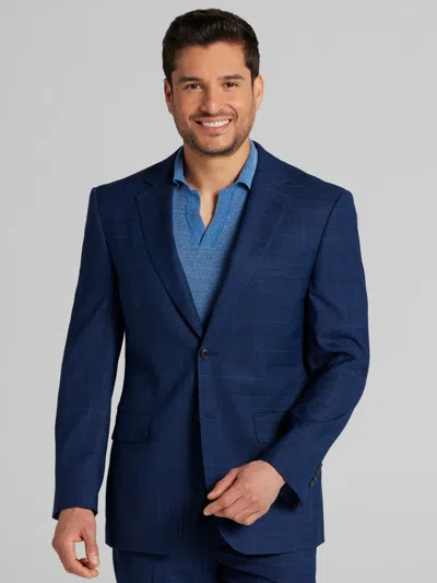 Wilke-rodriguez Modern Fit Plaid Suit Navy Plaid - Size: 38 Regular In Blue