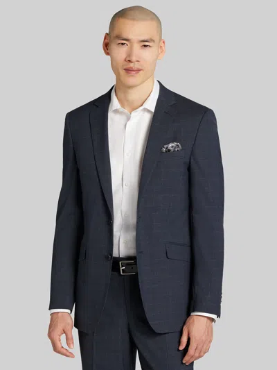 Wilke-rodriguez Slim Fit Plaid Suit Navy Plaid - Size: 40 Short In Blue
