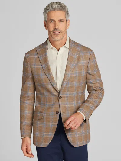 Wilke-rodriguez Big & Tall Men's Modern Fit Plaid Sport Coat In Brown