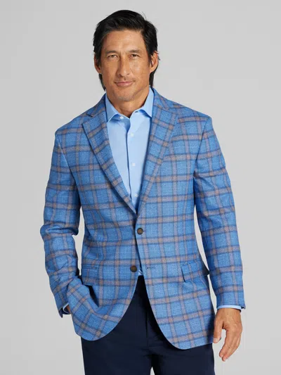 Wilke-rodriguez Big & Tall Men's Modern Fit Windowpane Plaid Sport Coat In Blue