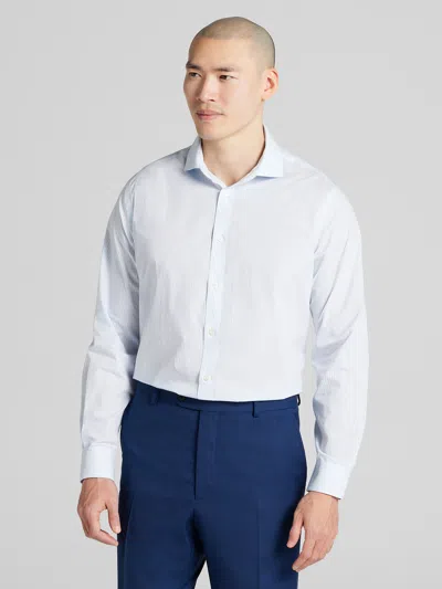 Wilke-rodriguez Big & Tall Men's Slim Fit Stripe Dress Shirt In Blue