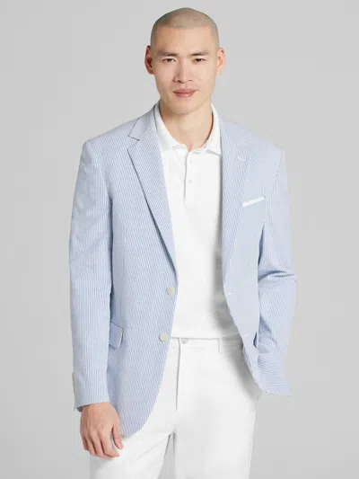 Wilke-rodriguez Big & Tall Men's Modern Fit Cotton Blend Sportcoat In Blue