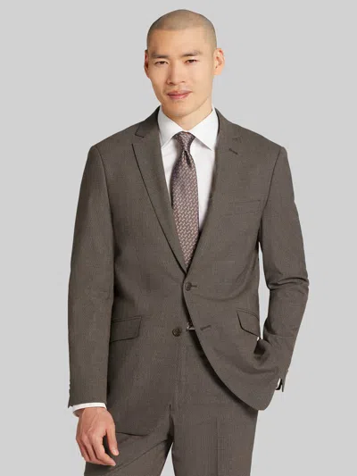 Wilke-rodriguez Big & Tall Men's Slim Fit Plaid Suit In Brown