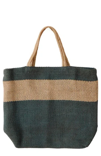 Will And Atlas Will & Atlas Hayes Market Shopper Jute Tote In Green/ Natural