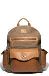 Will Leather Goods Canvas & Leather Backpack In Brown