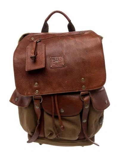 Pre-owned Will Leather Goods Canvas Backpack In Brown