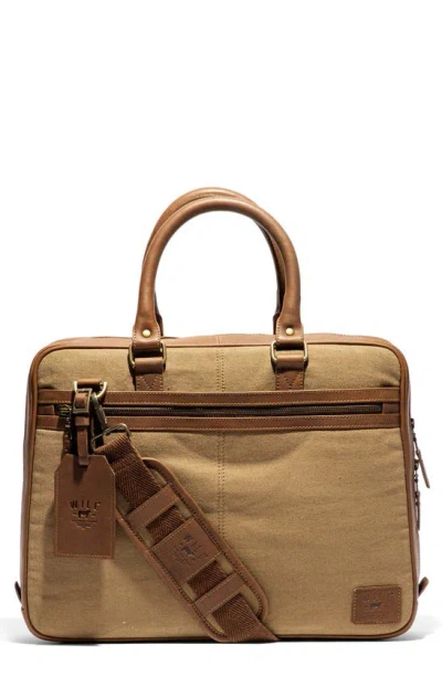 Will Leather Goods Commuter Slim Briefcase In Tobacco/ Cognac