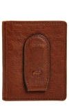 Will Leather Goods Front Pocket Money Clip Wallet In Cognac