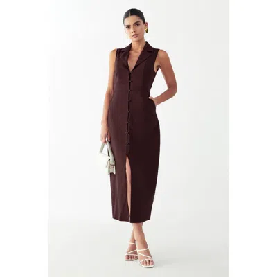 Willa Barossa Midi Dress In Brown