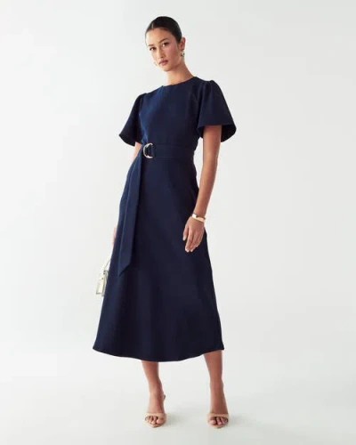 Willa Bessi Midi Dress In Blue