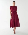 Willa Carol Tucked Dress In Burgundy