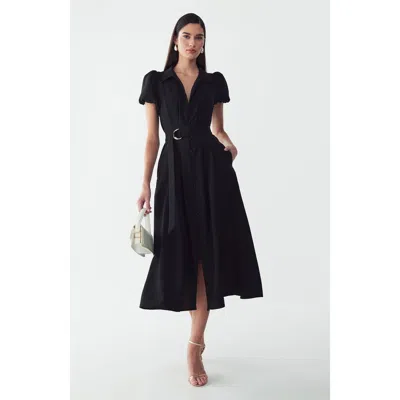 Willa Eliza Midi Dress In Black
