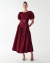 Willa Elona Midi Dress In Burgundy