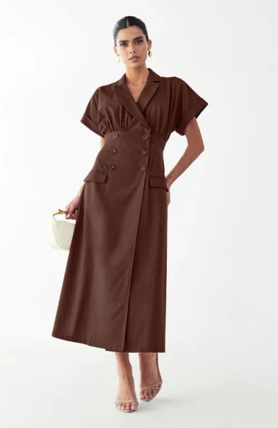Willa Elsie Midi Dress In Brown