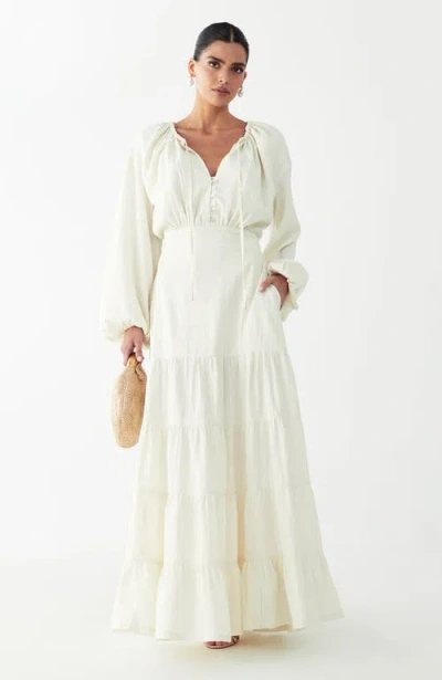 Willa Golden Maxi Dress In Brown