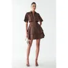 Willa Hugh Layered Dress In Brown