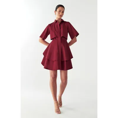 Willa Hugh Layered Dress In Red
