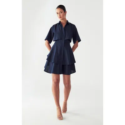 Willa Hugh Layered Dress In Blue