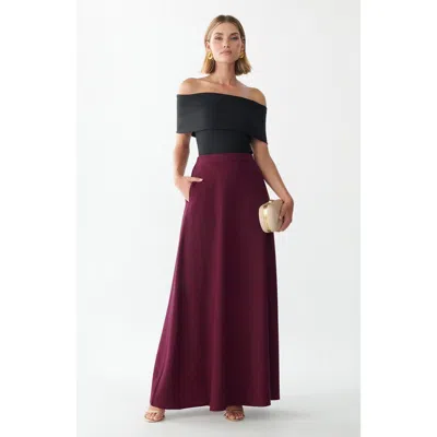 Willa Isla Maxi Skirt In Brown