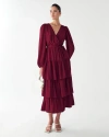 Willa Koby Midi Dress In Burgundy
