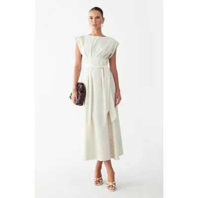 Willa Lecia Midi Dress In Brown