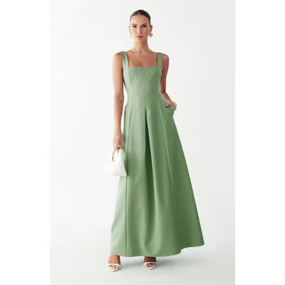 Willa Leonne Midi Dress In Green