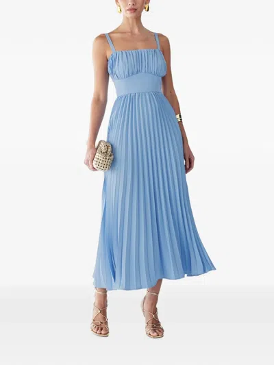 Willa Lucie Pleated Midi Dress In Blue