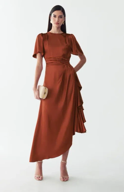 Willa Narissa Midi Dress In Brown