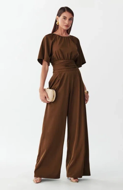 Willa Penny Jumpsuit In Brown